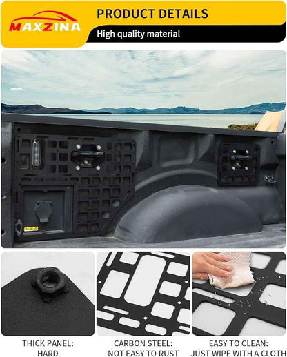Side Bed Panel Compatible with 2015-2026 Ford F150 Side Molle Panel 5.5FT 6.5FT Truck Bed Panel Rear Cargo Storage Shelf for 2025 Ford F-150 Accessories (Side Bed Panel)