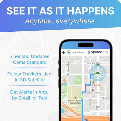 Spy Tec Mini GPS Smart Tracker for Vehicles, Cars, Trucks, Up to 14 Day Battery Life, Small GPS Tracking Device for Kids, Unlimited Updates, Worldwide Real-Time Tracking, USA Made Tech, Low Cost Plan