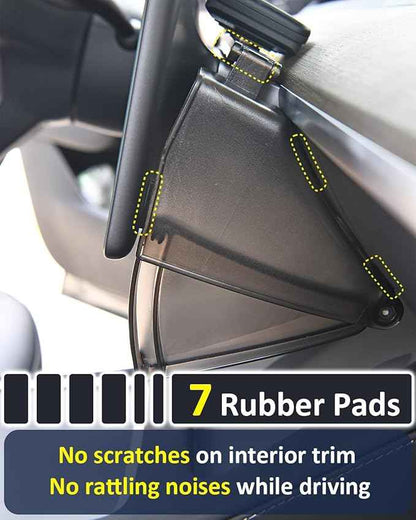 Under Screen Storage Organizer for Tesla Model Y Model 3 Accessories(include Juniper & Highland), Rattle-Free Push Latch Mechanism Perfect Fit, Tissue Dispenser, Hidden for Personal Valuables