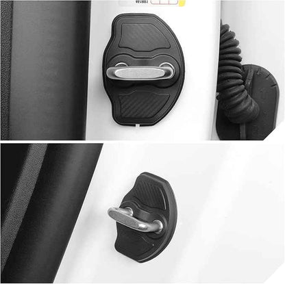 LUCKEASY for Tesla Model Y Juniper 2025 2026/Tesla Model 3 2024 2025 2026 Car Door Lock Cover Door Lock Latch Protector Door Edge Guard Door Entry Guard Black TPE