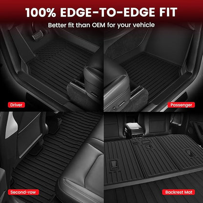 LASFIT 10PCS Floor Mats for Tesla Model Y Juniper 2025/2026 TPE Custom Fit All Weather Model Y Juniper Accessories Cargo Mat Waterproof Trunk Mats Full Set