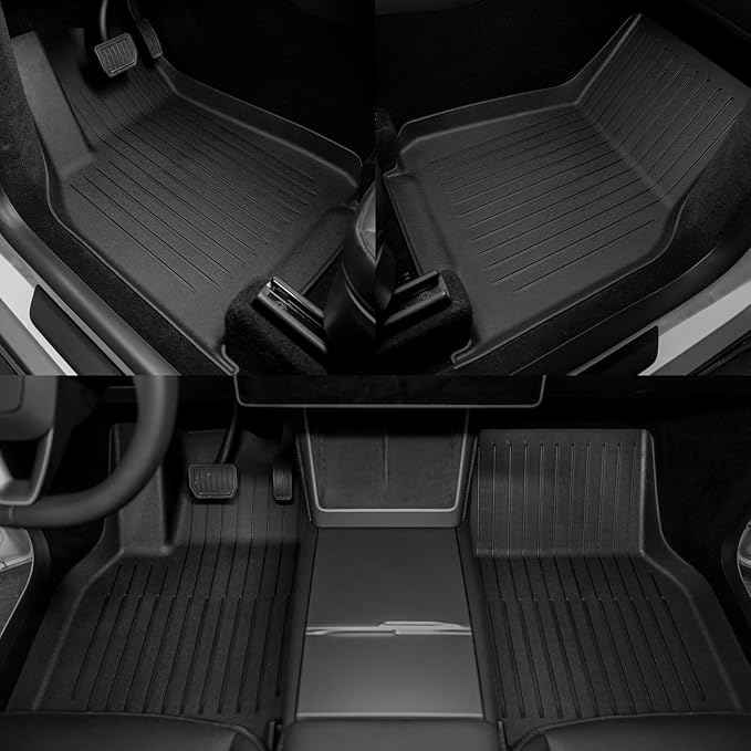 SUPER LINER Tesla Model Y Juniper Floor Mats 2025 2026 | Custom Fit All-Weather 9-Piece Set Includes Cargo Mat | Seat Back Cover Protector |Trunk Mats & Accessories