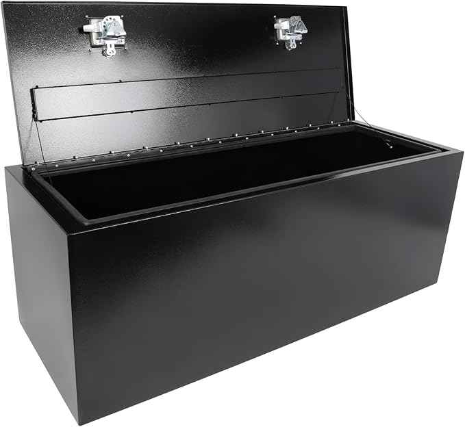 SCITOO 48" Iron Truck Bed Tool Box,Heavy Duty Crossover Storage for Most Full Size Pickups,Lockable Weatherproof Chest,Fits 48"WX18"DX18"H Truck Beds,Easy Access to Load and Unload