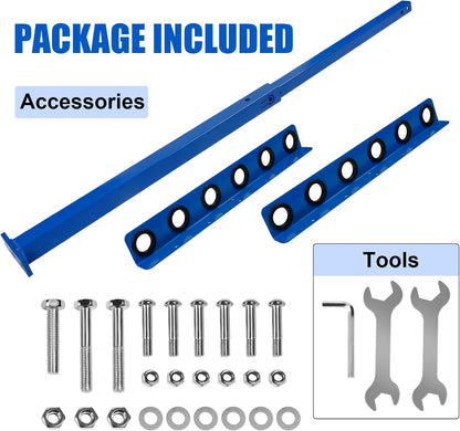 Vertical Hand Rack for Enclosed Landscaping Truck Trailer Garage or Shed Walls Holds 6 Tools for Shovels, Rakes, Hoes, Open Trailer Storage, 1 Pack (Blue)