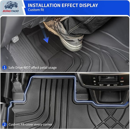 Rongtaod Floor Mat Compatible with 2014-2019 Toyota Highlander Trunk Mat Cargo Mat Cargo Liner Back Seat Cover Protector Floor Liner 2019 Highlander Accessories (Trunk Mat with Backrest Mat+Floor Mat)