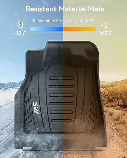 3W Floor Mats Custom Fit for Audi Q5 SQ5 2018-2025(Include Q5/SQ5 Sportback 2021-2025), All-Weather TPE 1st & 2nd Row Odorless Car Liners for Audi Accsessories