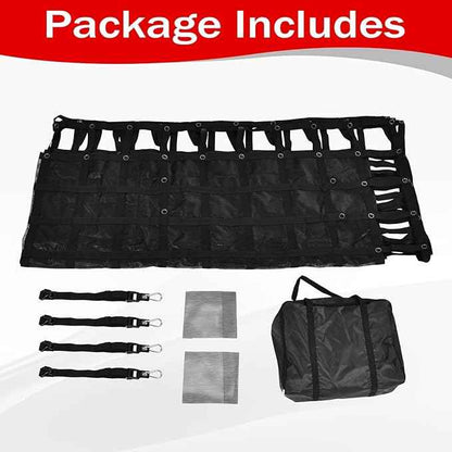 Heavy Duty 120" x 144" Truck Bed Cargo Net with Adjustable Cam Buckles & S-Hooks & Cross Strap,10' x 12' Cargo Net with 1500LBS Capacity for Pickup Truck Bed Trailer SUV Jeeps