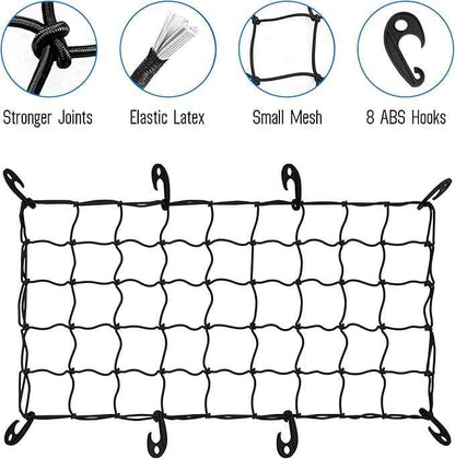 ARKSEN 600D PVC Waterproof Roof Cargo Bag with Lock, Nylon Net, Hitch Stabilizer, 2 Ratchet Straps for SUV, Truck, Van with/Without Rack
