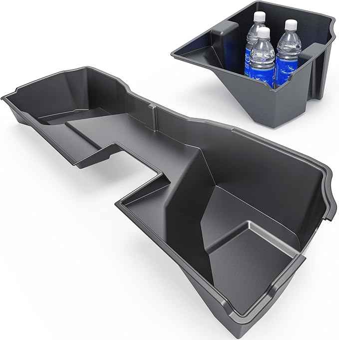 oEdRo Upgraded Rear Under Seat Storage Box Compatible with 2014-2018 Chevy Silverado/GMC Sierra 1500 Double Cab, 19 Silverado LD/Sierra Limited; 2015-2019 2500HD/3500HD - 2-in-1 Max Organizer