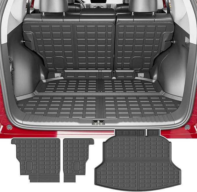 powoq Cargo Mat Compatible with 2012-2016 Honda CRV Trunk Mat TPE Backrest Mat Cargo Liner Replacement for 2012 2013 2014 2015 2016 Honda CRV Accessories (Fit 12-16 Model, Trunk Mat+Backrest Mat)