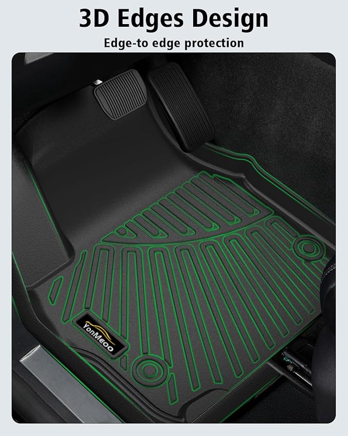 Floor Mats & Cargo Liner Custom for Chrysler Pacifica 2017-2024 2025 Hybrid 7-Seater Touring (Not for Pinnacle) All Weather TPE Rubber Trunk Mat Automotive Floor Liners for Pacifica 2025 Accessories