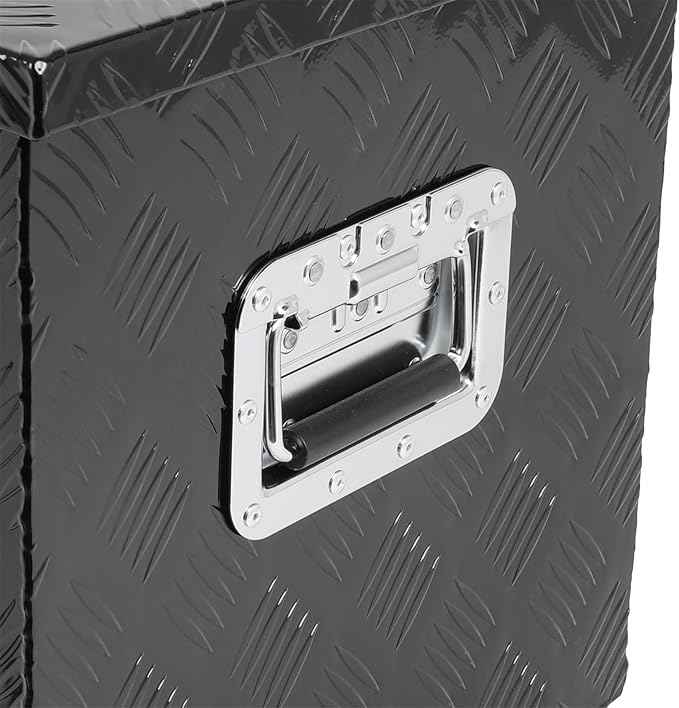 SCITOO 44 Inch Diamond Plate Truck Bed Tool Box,Aluminum Heavy Duty Crossover Storage for Most Full Size Pickups,Lockable Weatherproof Chest,Fits 44" Truck Beds,Easy Access to Load and Unload
