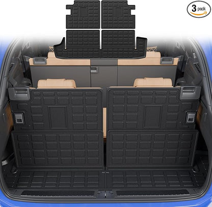 Cargo Mat Compatible with 2010-2024 Toyota 4 Runner 7 Seat Cargo Liner Trunk Mat TPE Back Seat Cover Protector 2023 4Runner Accessories (Fit 7 Seat,Trunk Mat+3rd Row Backrest Mats)