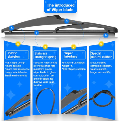 Windshield Wiper Blades Replacement for Mitsubishi Outlander Sport 2011-2022 Original Factory Quality Front Rear Wipers Blade Set for My Car - 24" 21" 10" (Pack of 3)