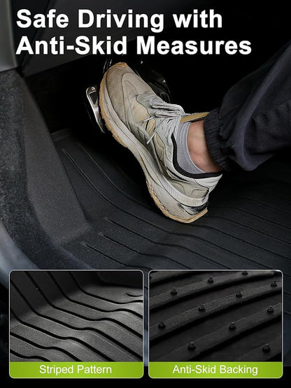 Floor Mats for 2025 2024 Tesla Model 3 Highland, All Weather TPE Cargo Liner Floor Mats Frunk Trunk Mats fit Tesla Model 3 Accessories 2024 2025, 6 PCS
