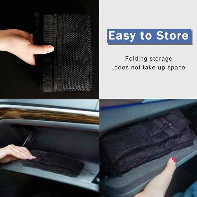 Car Ceiling Storage Net | Double Zipper, Adjustable Strap Prevent Falling, 31"x21"Double-Layer Mesh Long Road Trip Camping Van SUV Roof Cargo Pocket Organizer for Putting Quilt Toys Sundries