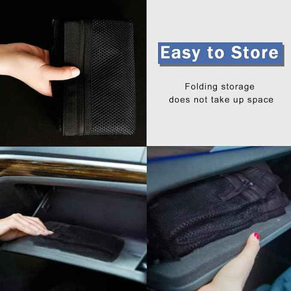 Car Ceiling Storage Net | Double Zipper, Adjustable Strap Prevent Falling, 31"x21"Double-Layer Mesh Long Road Trip Camping Van SUV Roof Cargo Pocket Organizer for Putting Quilt Toys Sundries
