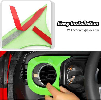 JeCar 2pcs for 2024 Jeep Wrangler JL Interior Center Console Dash Panel Cover Trim (Green)