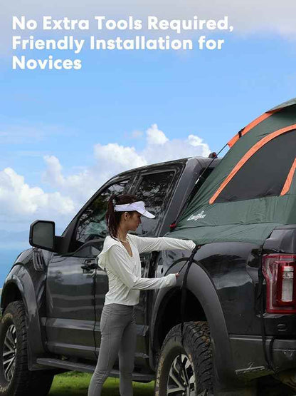 LIBERRWAY Truck Bed Tent for 2 Person, 5.5-5.8 FT Pickup Truck Tent with Waterproof Rainfly Oxford for Camping Travel Outdoor Chevy Silverado 1500 Dodge Ram 1500 Ford F-150 GMC Sierra 1500