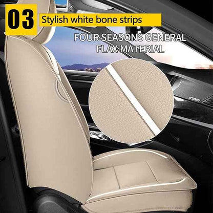 YORKNEIC Front Seat Covers Fit for Dodge Charger 2006-2026: Faux Leather Car Seat Cover Protector Cushion (2 Front Set, Beige)
