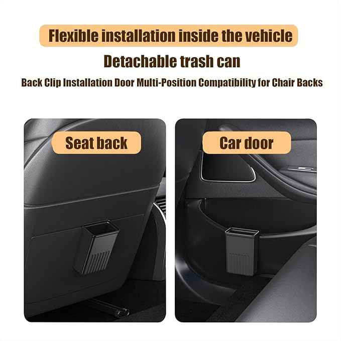 Back Seat Car Organizer,5 in 1 Multifunctional Car Backseat Storage Box with Trash Can Drink Cup Holder Tissue Box, for Hold Phone,Snacks, Drinks, Handbag-Black