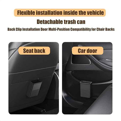 Back Seat Car Organizer,5 in 1 Multifunctional Car Backseat Storage Box with Trash Can Drink Cup Holder Tissue Box, for Hold Phone,Snacks, Drinks, Handbag-Black
