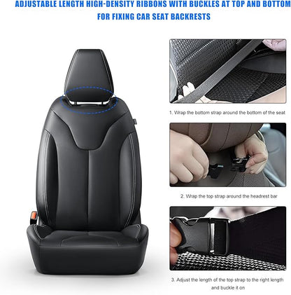 2 PCS Back Seat Cover for Kids, Car Kick Mat Seat Protector with 2 Storage Pockets, Premium Water Resistant Backseat Kick Mats Protect Vehicle from Dirt, Mud, Scratches