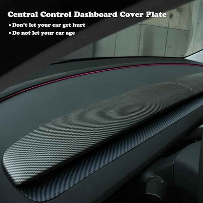 Goodangie00 4Pcs ABS Center Console Dashboard Cover Wrap Protection Interior Accessories Compatible with 2025 2026 Tesla Model Y Juniper Accessories(Matte Carbon Fiber Pattern)