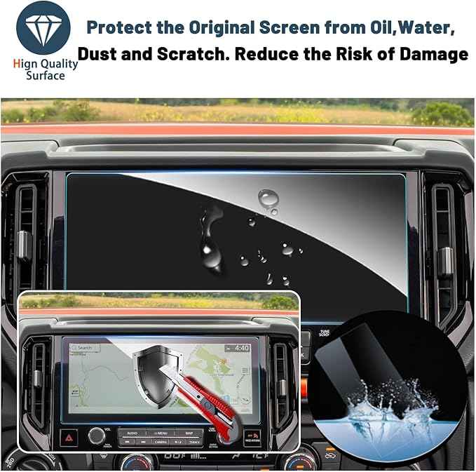 Screen Protector for Nissan Frontier 12.3" GPS Display Touchscreen 9HD Anti-Scratch Tempered Glass Compatible 2025 2026 Nissan Frontier S/SV/Pro-X/Pro-4X/SL Accessories Frontier 2025 Screen Cover