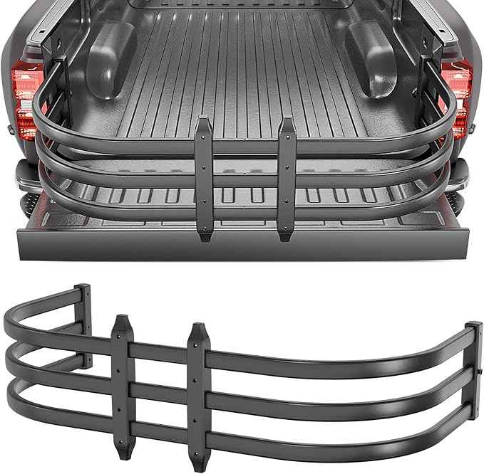 Truck Bed Extender, Aluminum Retractable Tailgate Extender, 55"-68" Adjustable Length, Drill Required, Fits for Tacoma, Gladiator, Frontier, Colorado/Canyon, Ranger, Ridgeline