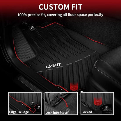 LASFIT Floor Mats for Toyota Camry 2017 2016 2015 LE/SE/XLE/XSE/Hybrid, Custom Fit TPE All Weather Floor Liners for Camry 2015-2017 1st & 2nd Row Car Mats, Black