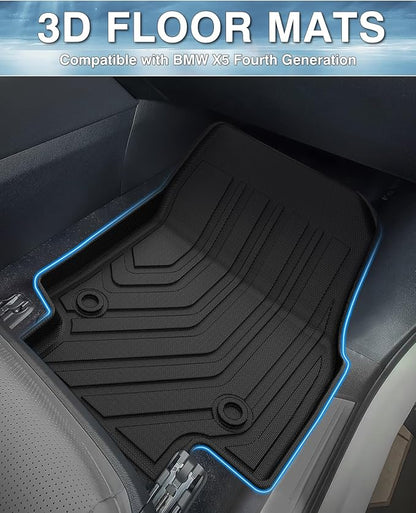 Mixsuper Liner Floor Mats for BMW X5 2019-2025, All Weather Floor Liners for X5 Accessories Durable 1st and 2nd Row Set Black