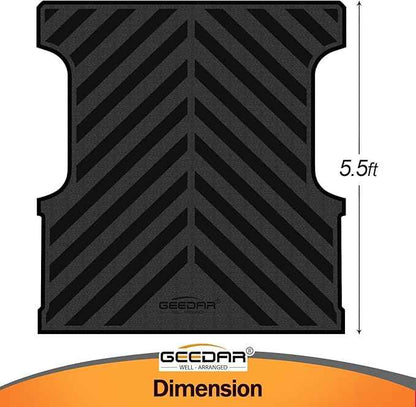 GEEDAR Heavy Duty Rubber Bed Mat for Toyota Tundra 5.5 ft Bed Liner, 2022 2023 2024 2025 Tundra Bed Mat, All Weather 5.5 ft Bed Mat for Toyouta Tundra Accessories, Black