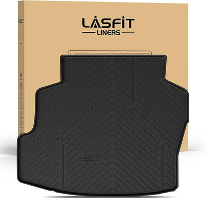 LASFIT Cargo Mat for Toyota Corolla 2009-2010, Custom Fit All-Weather TPE Rubber Trunk Mat for Toyota Accessories, Waterproof, Easy to Clean, Black