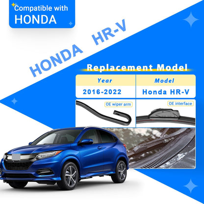 Windshield Wiper Blades Replacement for Honda HRV HR-V 2016 2017 2018 2019 2020 2021 2022 Original Factory Quality Front Rear Wipers Blade Set for My Car - 26" 18" 10" (Pack of 3)