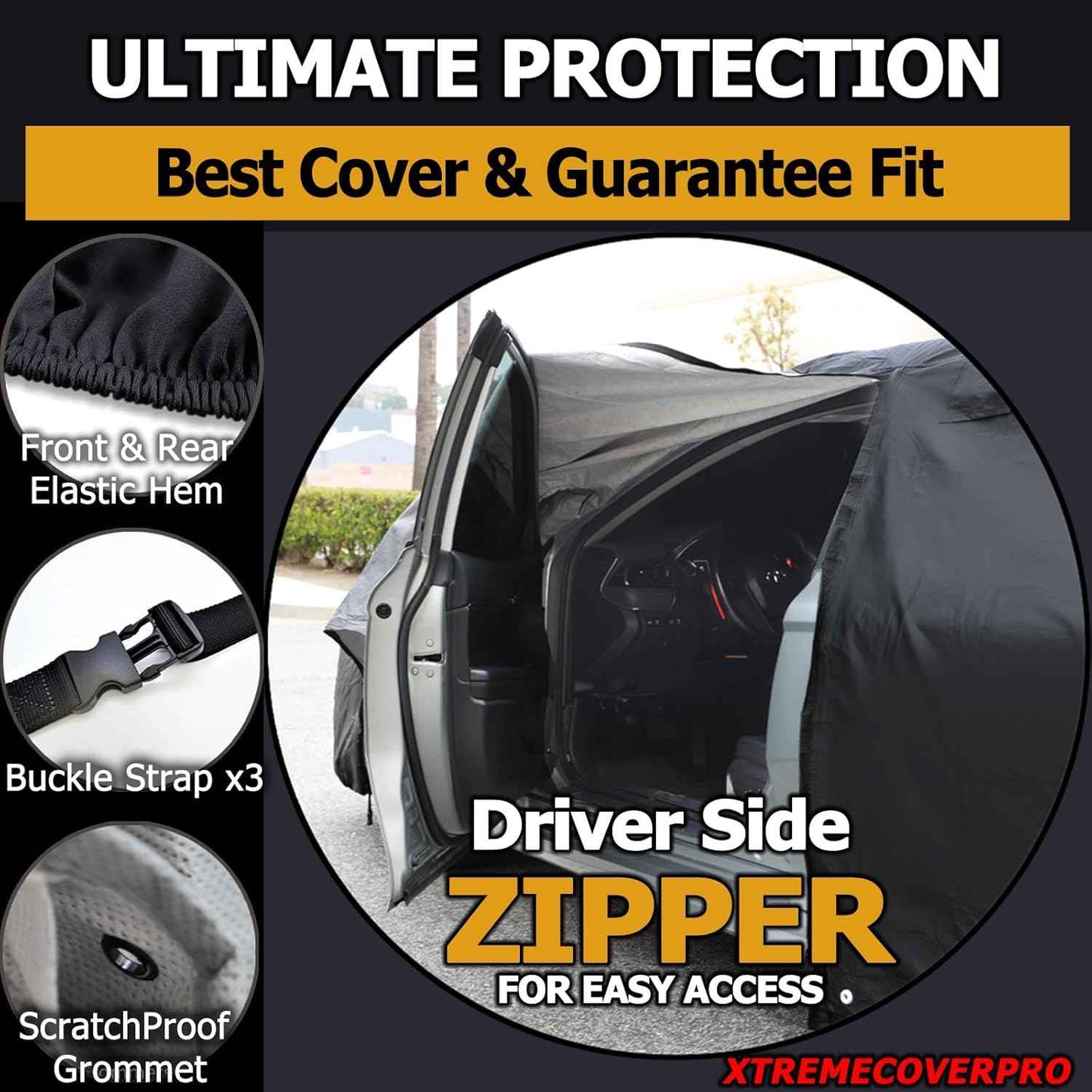 All Weather Waterproof car Cover Good for rain Snow uv Protection dust Large Sport Sedan CTS A7 Ghibli Gran Coupe CT5 A6 Trans Am Firebird Black