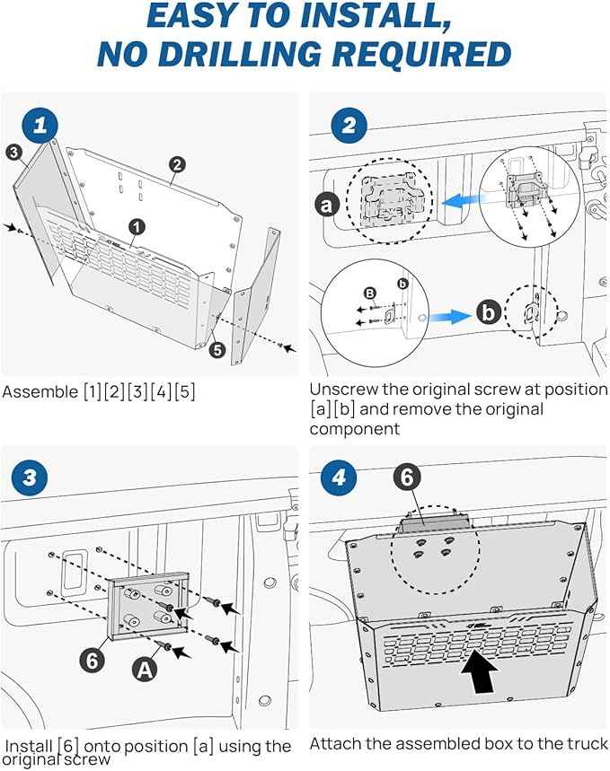 JOYTUTUS Truck Bed Storage Box Compatible with 2015-2026 F150 F250 F350, Heavy-Duty Metal Pickup Tool Box for Truck Bed, 57L Truck Bed Tool Storage Box Toolboxes, Side Tool Box Toolbox Cargo Box