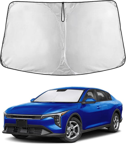 EcoNour Windshield Sunshade for Kia K4 2025–2026 | Custom Fit Front Window Sun Shade | Blocks Harmful UV Rays & Reduces Heat | Foldable Sun Visor with Storage Pouch