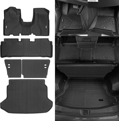 Custom Fit Floor Mats for 2002-2006 Honda CR-V (Automatic-only), All Weather TPE Floor Liners with Trunk Mat & Backrest Protectors, Odorless Full Set Interior Accessories