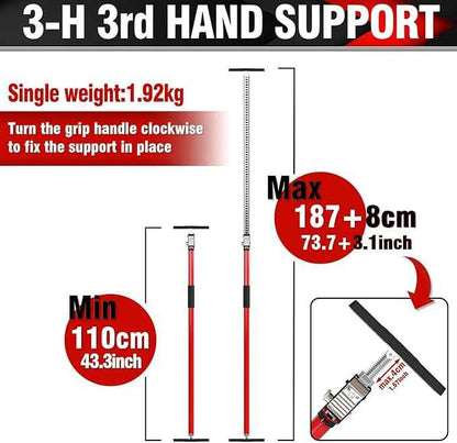 3-H Truck Cargo Bar, 43"-77" Adjustable Support Pole All Metal,Cabinet Jack,Truck Bed Divider with Self-Locking Spring Ratchet - Load Lock Bar for Vans, SUVs & Trucks,Red,4pc