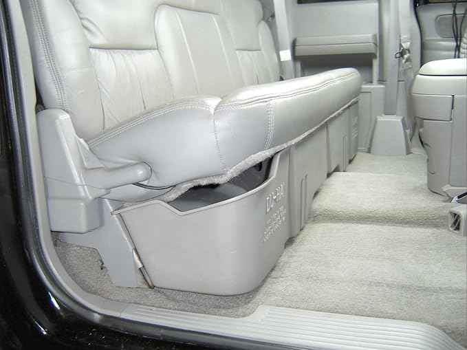 DuHa 10037 Under Seat Storage fits 1988-1999 Chevrolet/GMC C/K Model Extended Cab | Black Heavy-Duty Backseat Organizer | Includes Dividers