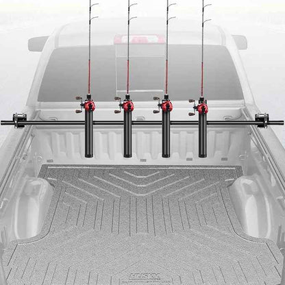 Inshore Rod Holders for Truck Bed, Adjustable Rod Holder for Truck & SUV, All Aluminum Body with D Rings, 4 Rod Holder, Gifts Ideas for Men