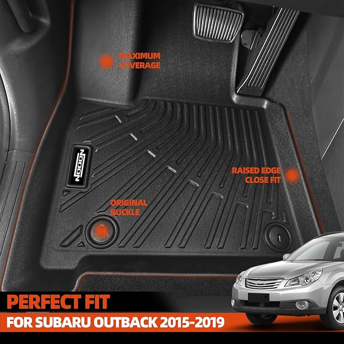 Custom Fit Floor Mats for 2015-2019 Subaru Outback & Legacy, All Weather TPE Floor Liners with Trunk Mat & Backrest Protectors, Odorless Full Set Interior Accessories