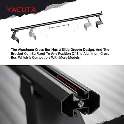Adjustable Truck Bed Rack Cross Bars,Compatible with Mid-Size Trucks with Tonneau Covers Or Without Tonneau Covers|Length 65"|2PCs|Made of high-Strength Aluminum Alloy