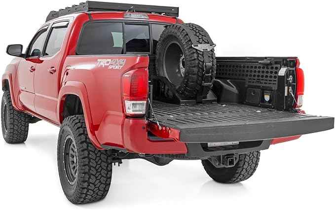 Rough Country Universal Bed Mount Spare Tire Carrier for Pickup Trucks - Fits Tires 33" to 40"