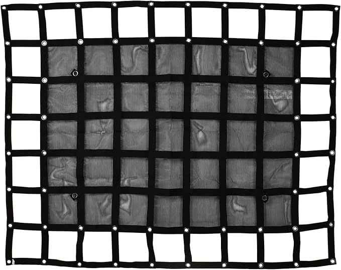 Heavy Duty 57" x 72" Truck Bed Cargo Net with Adjustable Cam Buckles & S-Hooks & Cross Strap,4.75' x 6' Cargo Net with 1500LBS Capacity for Pickup Truck Bed Trailer SUV Jeeps