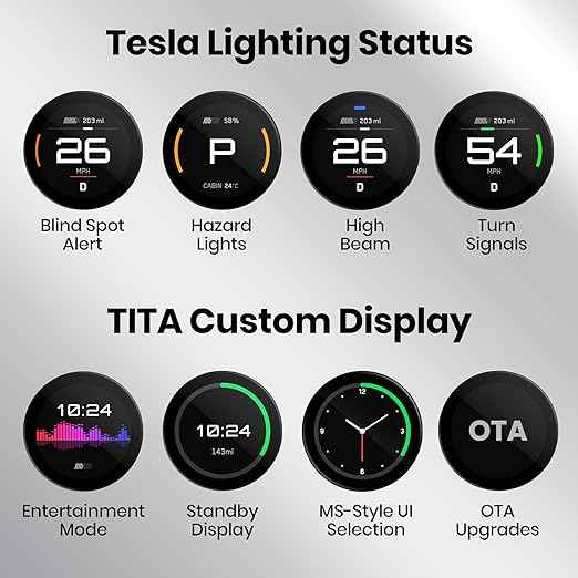 TITA 1.8" Smart Display Pro for Tesla Model 3/Y, with Magnetic Charging Mount, Zero-Delay Tesla Data Sync, HUD for Model 3, Model Y, Model 3 Highland
