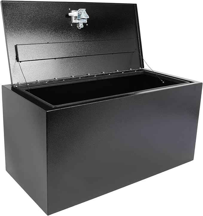 SCITOO 36" Iron Truck Bed Tool Box,Heavy Duty Crossover Storage for Most Full Size Pickups,Lockable Weatherproof Chest,Fits 36"WX18"DX18"H Truck Beds,Easy Access to Load and Unload