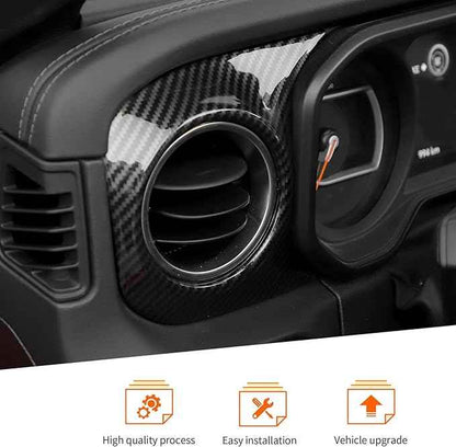 JeCar 2pcs for 2024+ Jeep Wrangler JL Interior Accessories Center Console Dash Panel Cover Trim (Carbon Fiber)