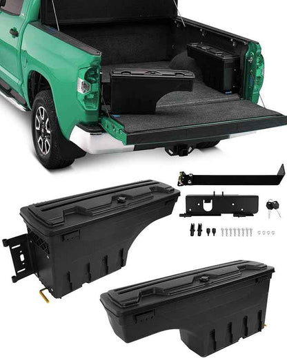 SCITOO Truck Bed Tool Box for Ford F-250 F-350 F-450 Super Duty 1999-2016 Left & Right Side,Multi-Compartment Dividers Organized Storage,Heavy Duty & No-Drill Installation